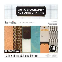 12" x 12" Autobiography Paper Pad by Recollections&trade;, 58 Sheets