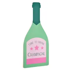 American Art Decor Tipsy Champagne Wall Plaque - 12" x 26" x 8.75"