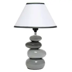 Creekwood Home Priva 14.7" Gray Stacking Stones Table Lamp