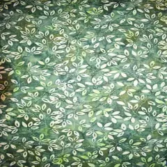 Feldman Premium Indonesian Batik Green Leaves Fabric