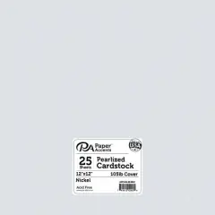 PA Paper&trade; Accents 12" x 12" Pearlized Cardstock, 25 Sheets Nickel