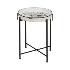Glitzhome&reg; Farmhouse Enamel Metal Serving Table