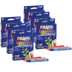 Prang&reg; Large Soybean Crayons, 6 Packs of 8