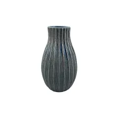 9" Navy Ribbed Ceramic Vase by Ashland&reg;