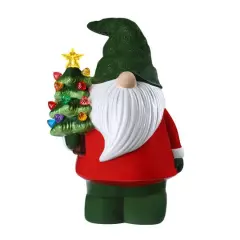 12" Lighted Nostalgic Ceramic Gnome Figure