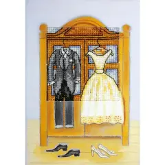 Orchidea Complete Counted Cross Stitch Kit - Greetings Card Wedding Clothes