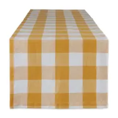DII&reg; 108" Buffalo Check Table Runner Honey Gold/White