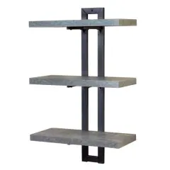 Household Essentials Jamestown 3-Tier Wall Shelf Gray