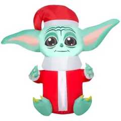 Airblown&reg; 5ft. Christmas Inflatable Grogu&trade; in Santa Suit