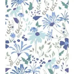 RoomMates Blue Bella Garden Peel & Stick Wallpaper
