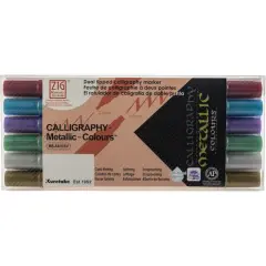 ZIG&reg; Metallic Calligraphy Dual-Tip Markers Set