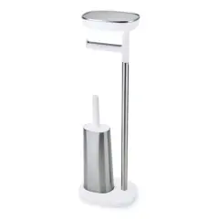 Joseph Joseph EasyStore Plus Standing Toilet Paper Holder with Flex Steel Toilet Brush