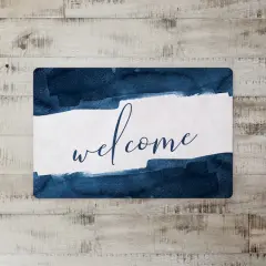 Navy Welcome 27" x 18" Floor Mat