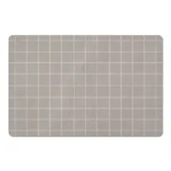 Gray & White Check Floor Mat