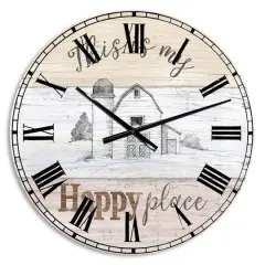 Designart 'Farmhouse Moment Barns Farmhouse Wall Clock