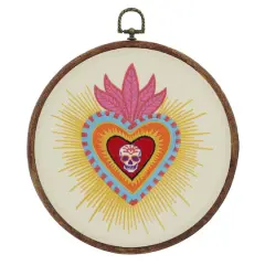 9.75" Day of the Dead Sacred Heart Wall D&eacute;cor in Embroidery Hoop by Ashland&reg;