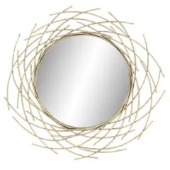 CosmoLiving by Cosmopolitan 39" Gold Glam Metal Wall Mirror