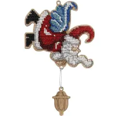 Wonderland Crafts Angel Santa Ornament Bead Embroidery on Wood Kit