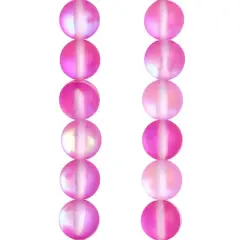 Matte Pink Synthetic Opal Glass Round Beads, 8mm by Bead Landing&trade;
