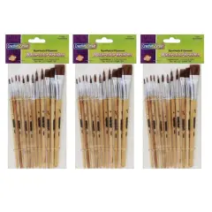 Creativity Street&reg; Assorted Watercolor Brushes, 3 Packs of 12