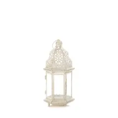 12'' Sublime Distressed White Lantern