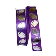 Reliant 1.375" x 100yd. Football Goal Ribbon Purple and Silver