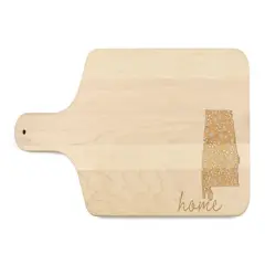 17" Floral Home State Maple Paddle Cutting Board Alabama