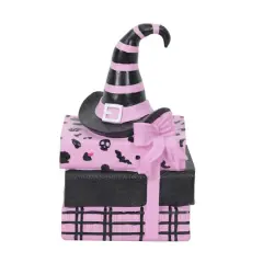 7.25" Pink & Black Witch Hat Bookstack Tabletop D&eacute;cor by Ashland&reg;