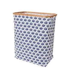 Household Essentials Krush Bamboo Rimmed Hamper (Rectangular, Blue)
