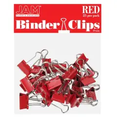 JAM Paper 3/4" Binder Clips, 25ct. Red