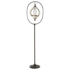 Black Metal Eclectic Candle Holder Lantern, 60" x 15" x 12"