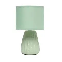 Simple Designs 11" Mini Ceramic Pastel Table Lamp Sage Green