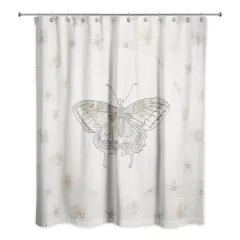 Butterfly & Floral Shower Curtain
