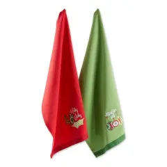 DII&reg; Jingle For Joy Embroidered Dishtowel Set
