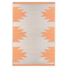 Orange & Beige Aztec Print Outdoor Area Rug, 4ft. x 6ft.