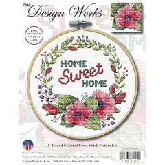 Design Works&trade; 8'' Round Home Sweet Home Counted Cross Stitch Kit