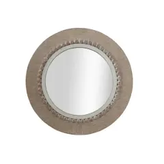 Hello Honey&reg; Round Decorative Wood Wall Mirror