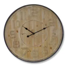 Wooden Face Iron Wall Clock