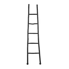6ft. Handmade Slanted Wood Ladder Black