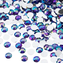 John Bead 6mm Acrylic Round Flat Back Rhinestones, 1,000ct. Purple AB