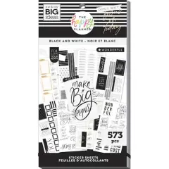 The Happy Planner&reg; Black & White Value Pack Stickers