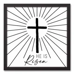 He is Risen Black Framed Canvas