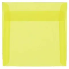 JAM Paper 5.5" x 5.5" Square Translucent Vellum Invitation Envelopes, 50ct. Primary Yellow