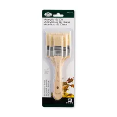 Royal & Langnickel&reg; Large Area Stiff 3 Piece Brush Set