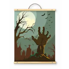 16" x 20" Zombie Graveyard Paint-by-Number Kit with Wood Display Hanger by Artist's Loft&reg;
