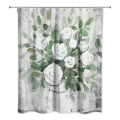 White Roses 71" x 74" Shower Curtain