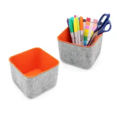 Welaxy Felt 2 Piece Storage Cubes Orange