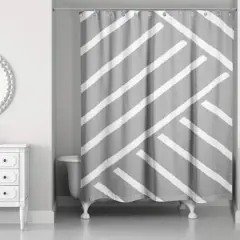 Herringbone Shower Curtain Gray