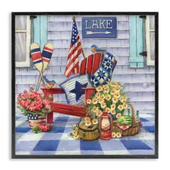 Stupell Industries Americana Porch View Framed Giclee Art Black