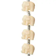 White Reconstituted Stone Elephant Beads, 15mm by Bead Landing&trade;